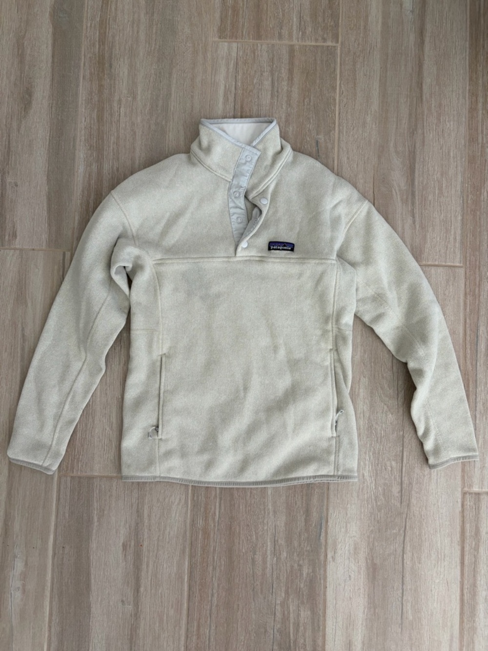 Patagonia Snap-T Better Sweater- Cream *look at pic for discoloration